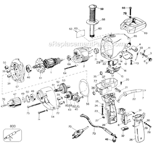 Part Location Diagram of 400814-00 DeWALT Carbon Brush